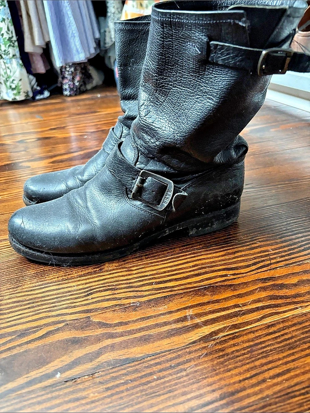 Frye Veronica Slouch Boot Black Buckle Ankle Boots